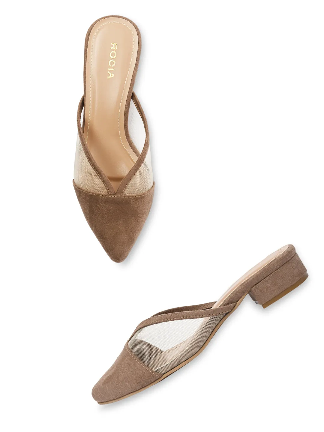 Rocia By Regal Camel Women Block Heel Mules