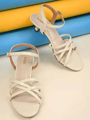 Rocia By Regal Cream Women Strappy Kitten Heels