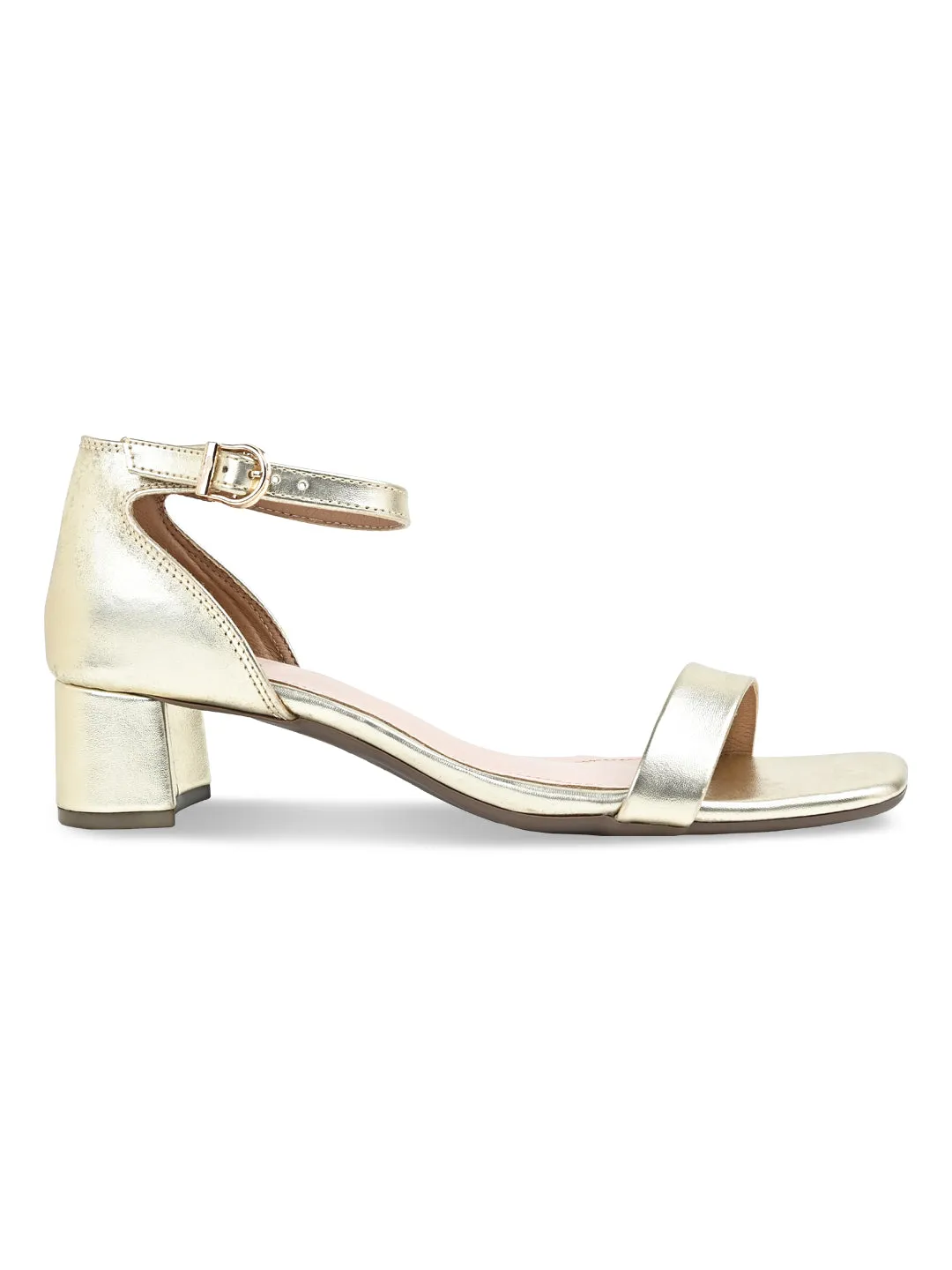 Rocia By Regal Gold Women Block Heel Sandal