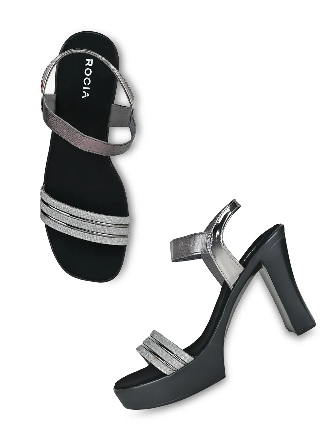 Rocia By Regal Gun Metal Women High Heel Sandal