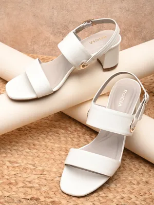Rocia By Regal White Women Daily Comfort Block Heel Sandals