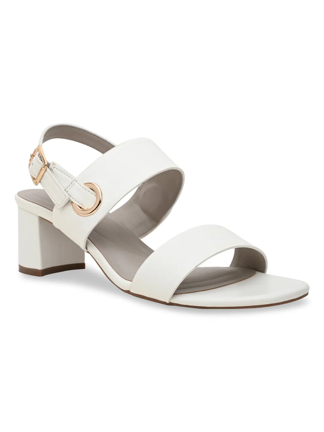 Rocia By Regal White Women Daily Comfort Block Heel Sandals