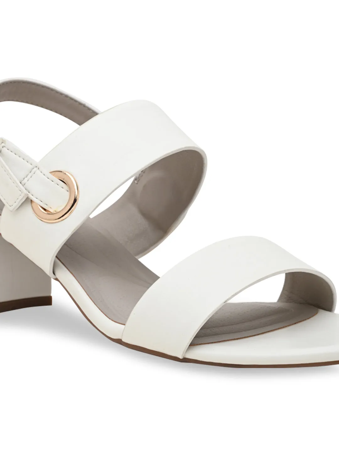 Rocia By Regal White Women Daily Comfort Block Heel Sandals
