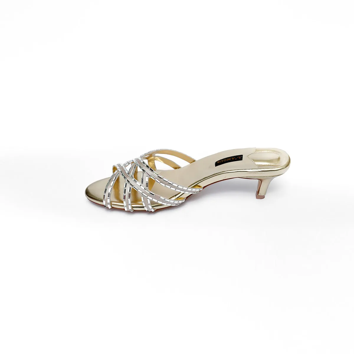 Roma - Gold - Kitten Heels by L'amour