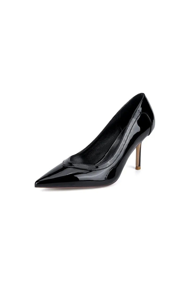 Rose Pink High Heels with Natural Wood Heel