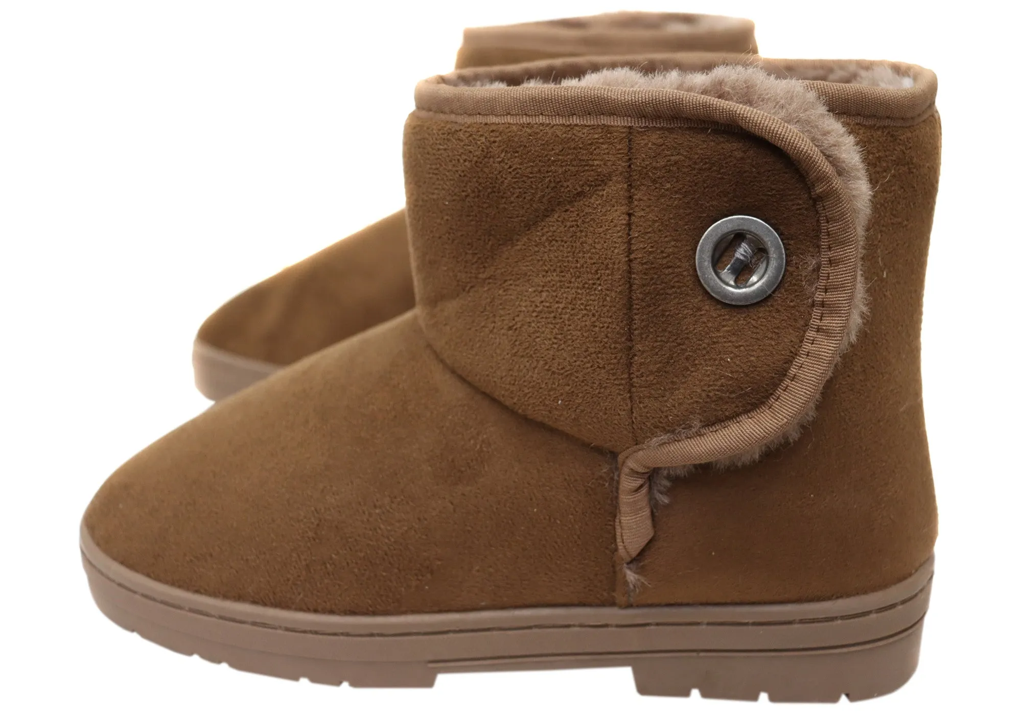 Scholl Orthaheel Fluffy II Womens Comfort Supportive Slippers Boots