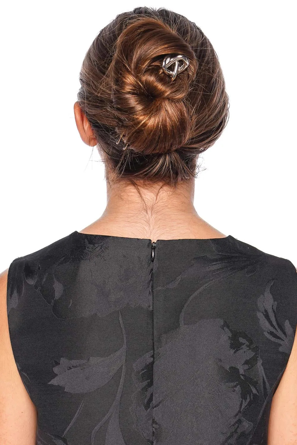 Silver Glossy Top Knot Hair Pin