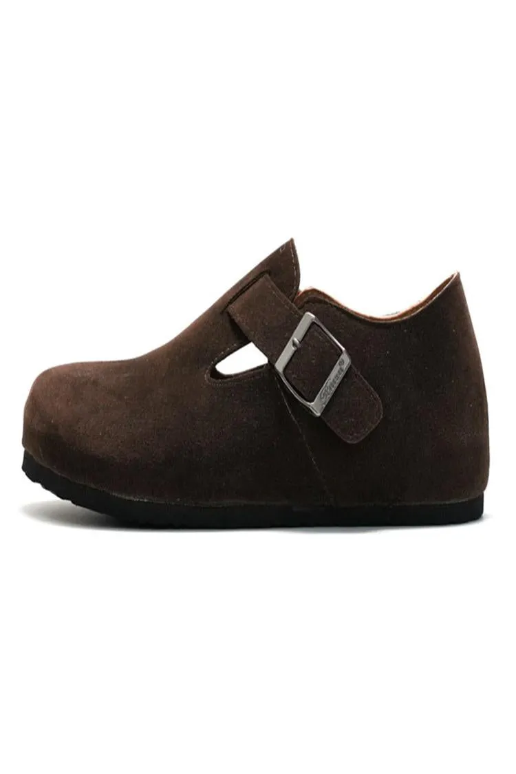 Solid Color Patchwork Strap Buckle Round Toe Casual Loafers