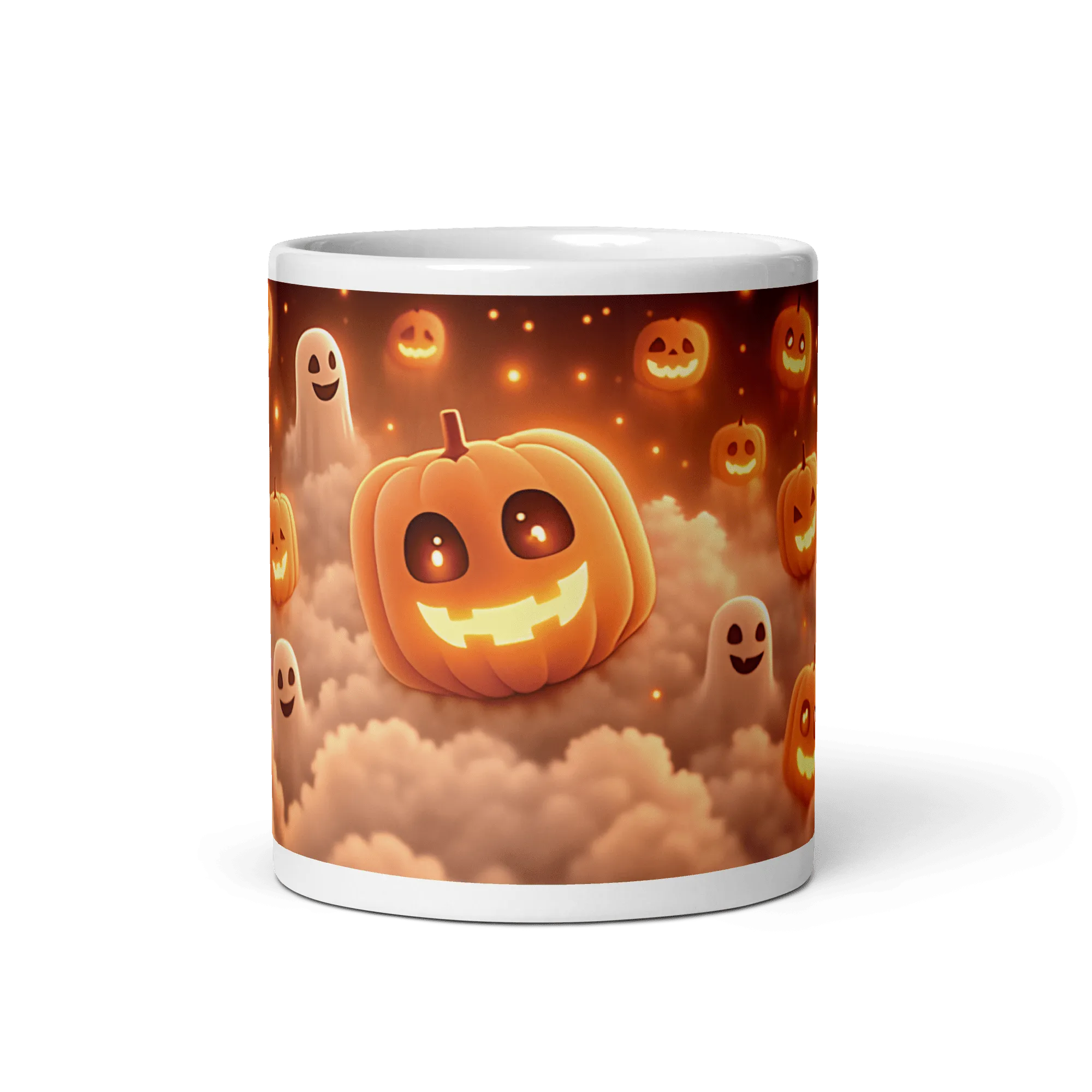 Spooky Pumpkins White Glossy Mug