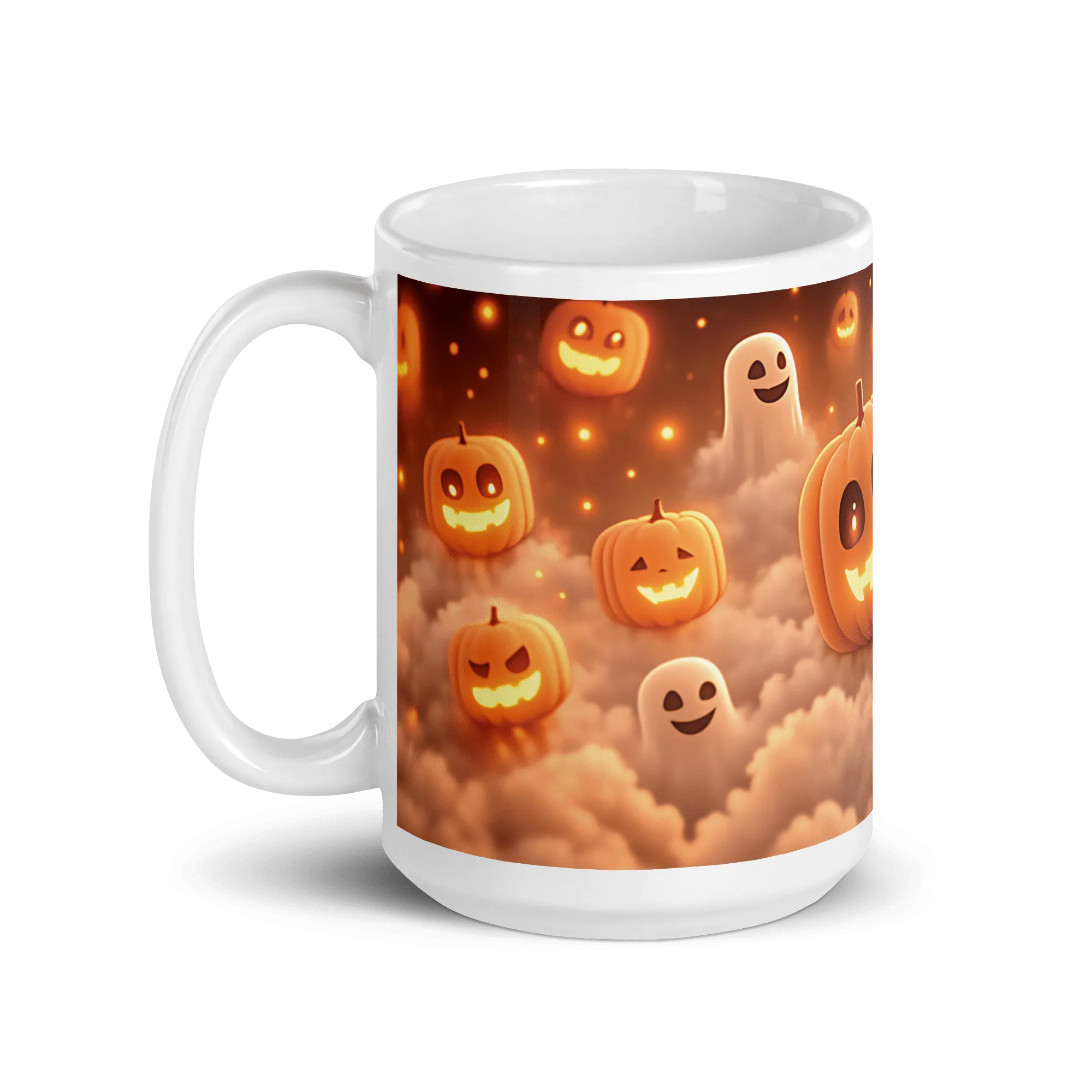 Spooky Pumpkins White Glossy Mug