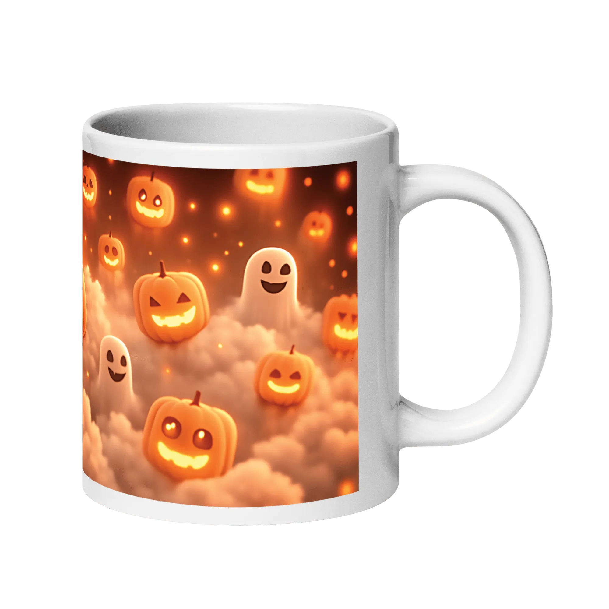 Spooky Pumpkins White Glossy Mug