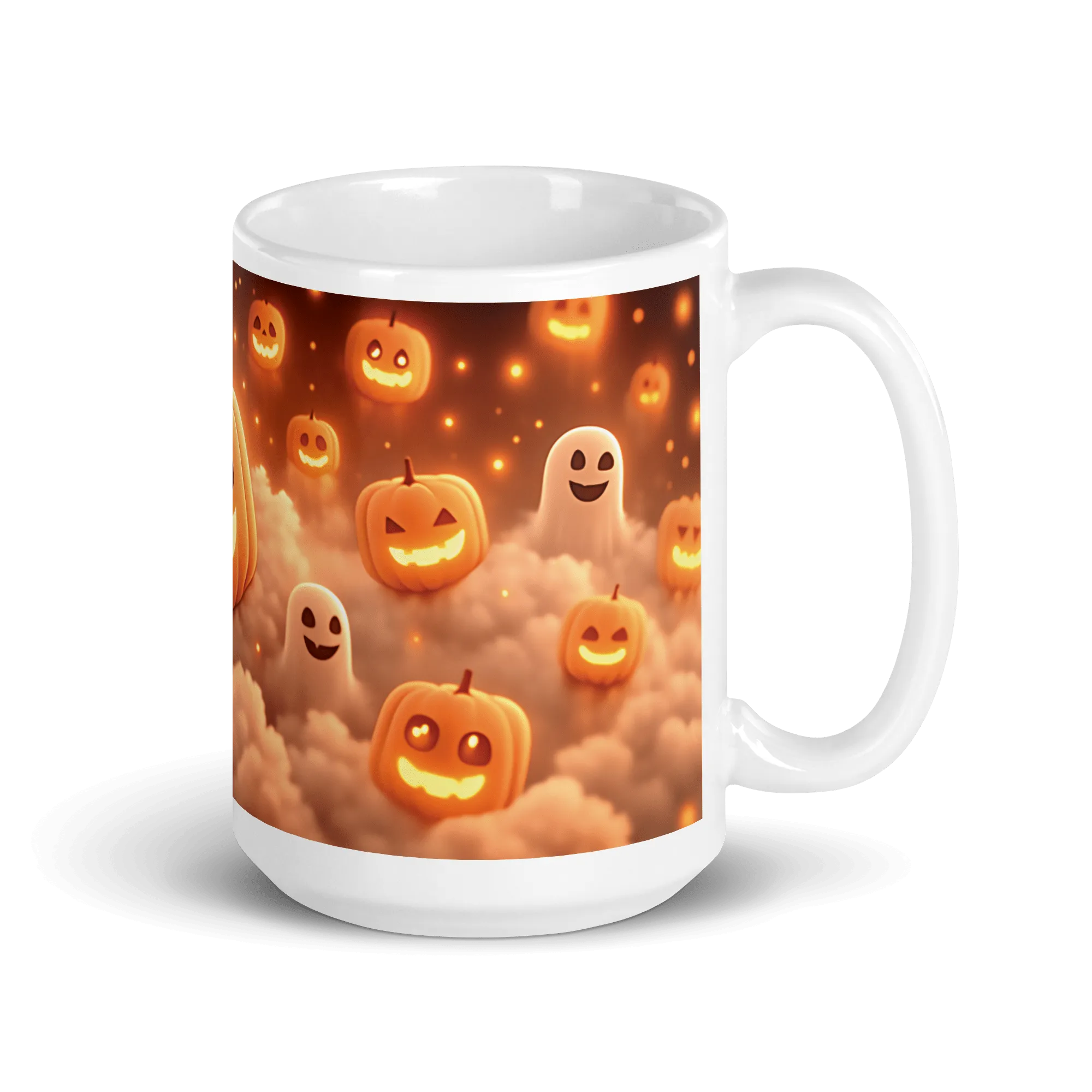 Spooky Pumpkins White Glossy Mug