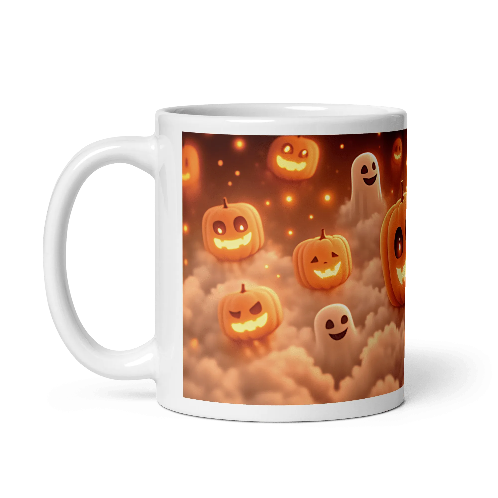 Spooky Pumpkins White Glossy Mug