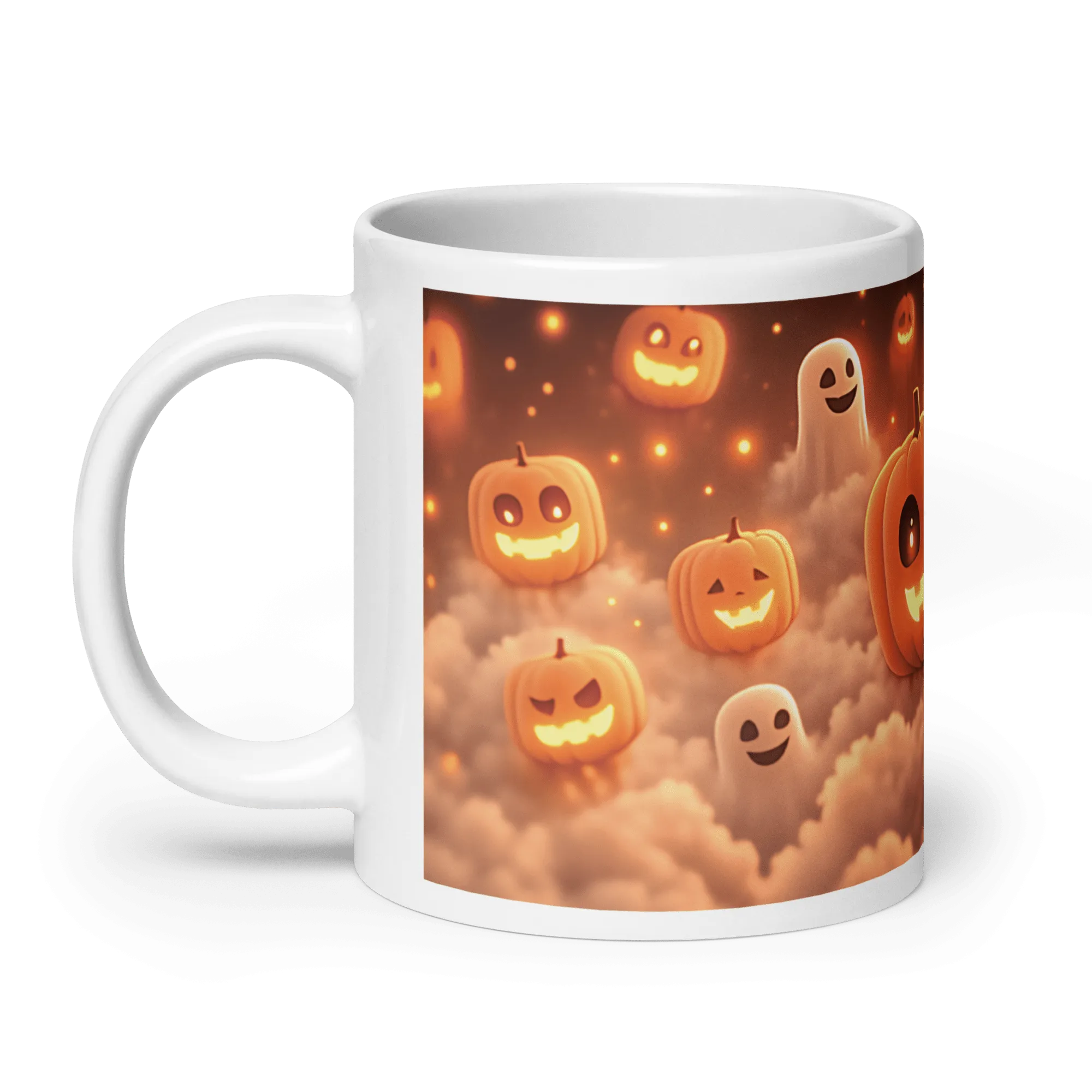 Spooky Pumpkins White Glossy Mug