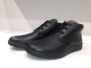 STYLISH COMFORT LACE LEATHER BOOTS BLACK