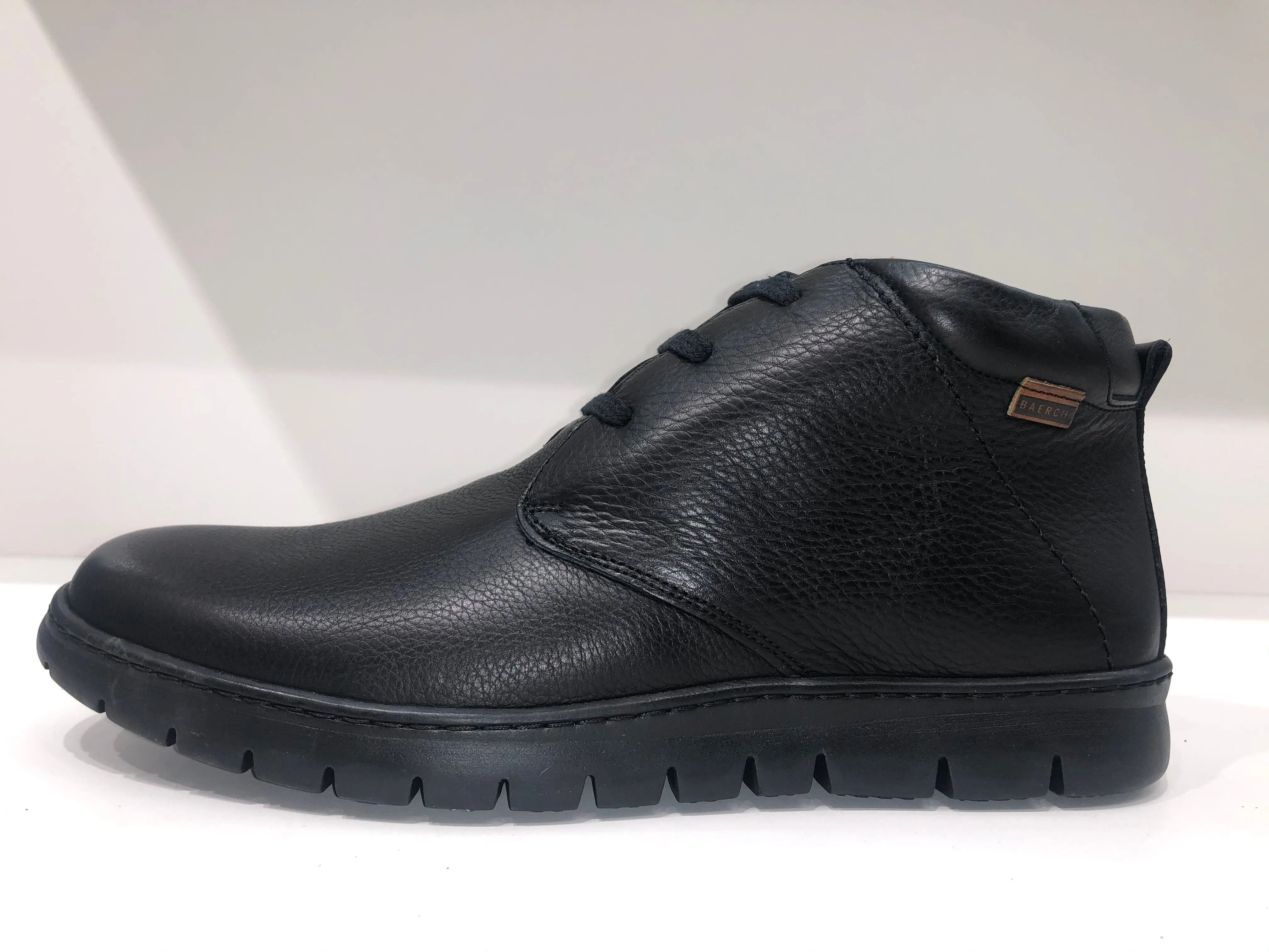 STYLISH COMFORT LACE LEATHER BOOTS BLACK