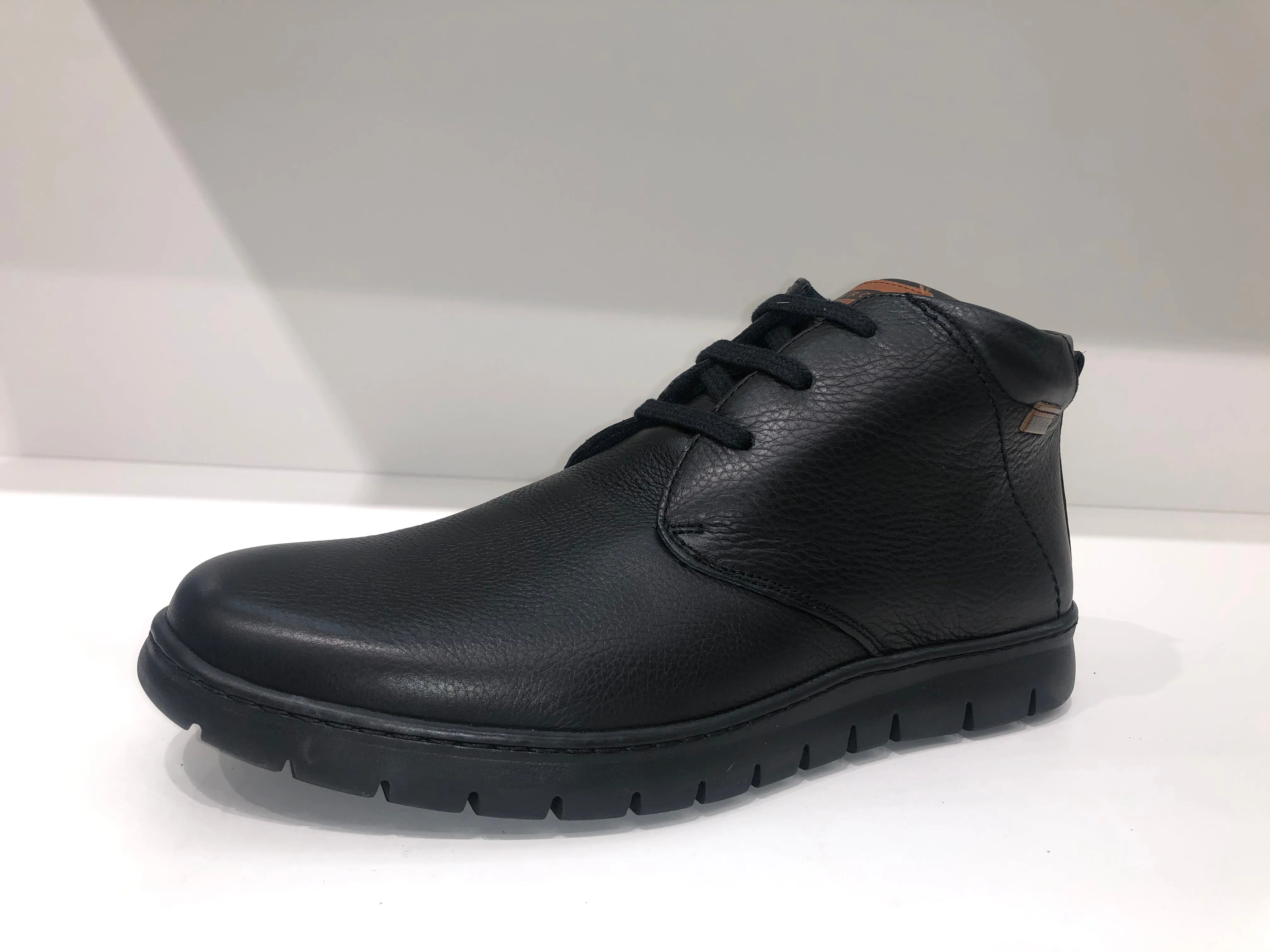 STYLISH COMFORT LACE LEATHER BOOTS BLACK