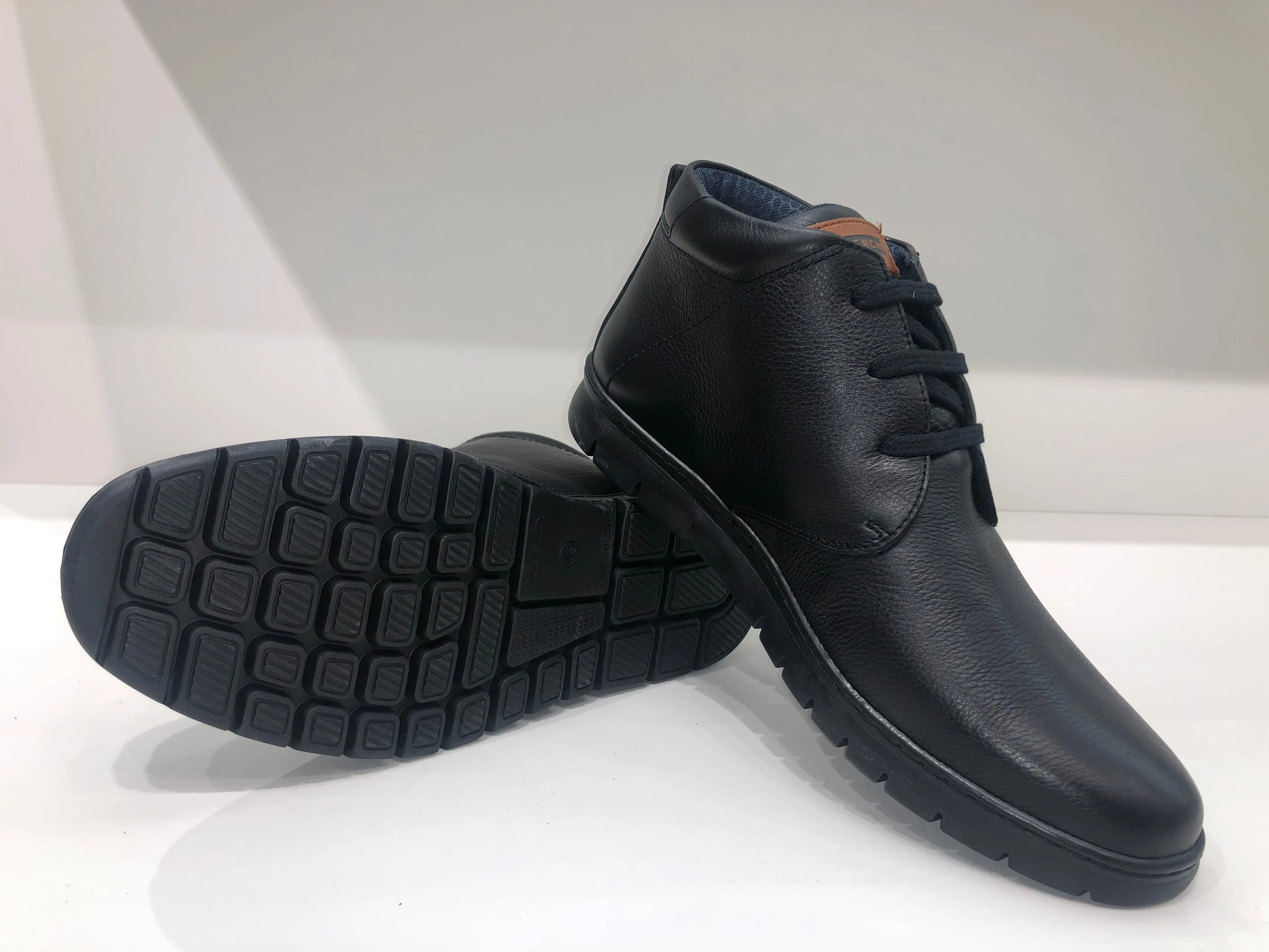 STYLISH COMFORT LACE LEATHER BOOTS BLACK