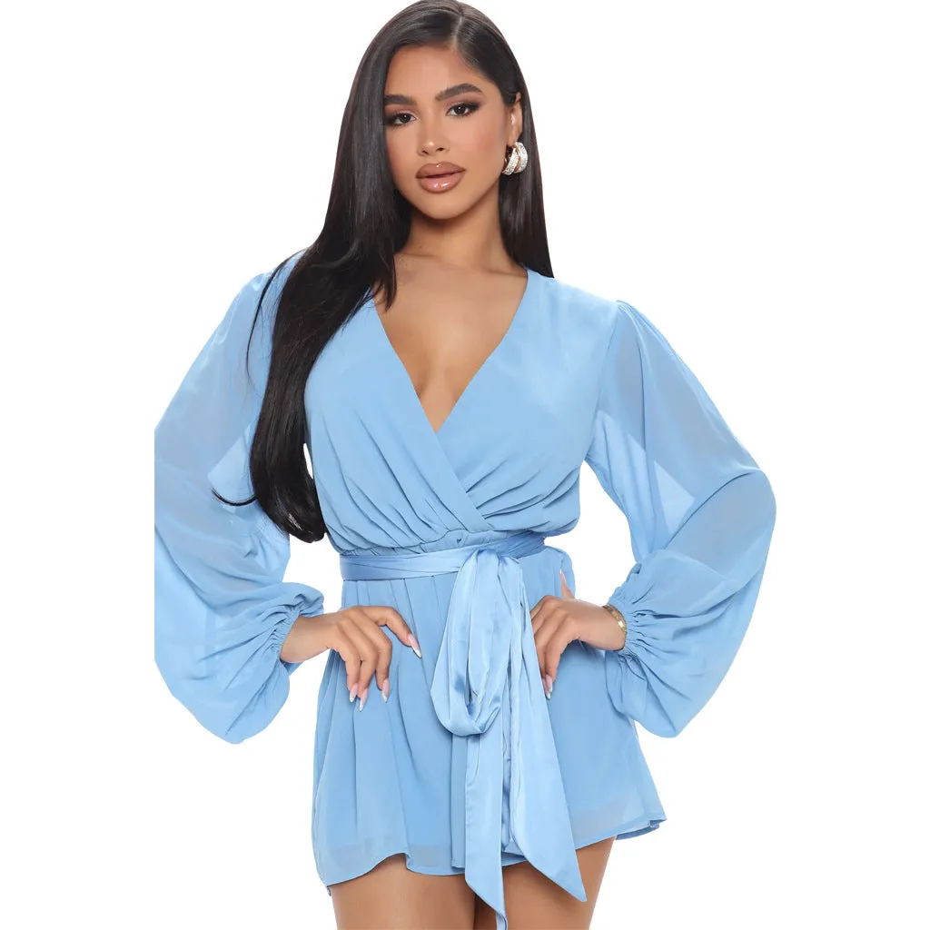 Stylish V-Neck Belted Jumpsuit for Effortless Casual Chic
