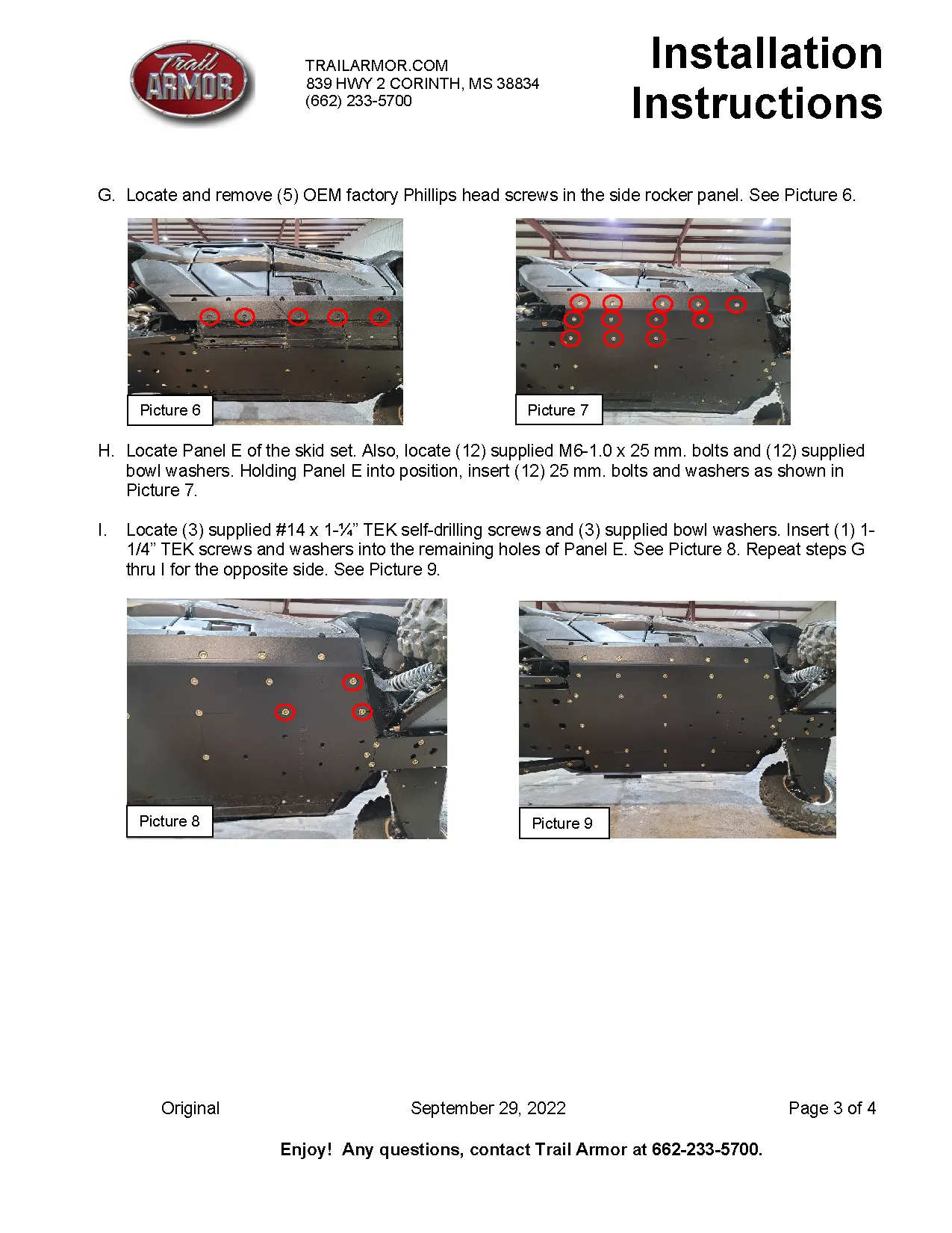 Trail Armor 2023 - 2025 Kawasaki 4 KRX 1000 (all editions) Full Skids with Integrated Side Skid Plates