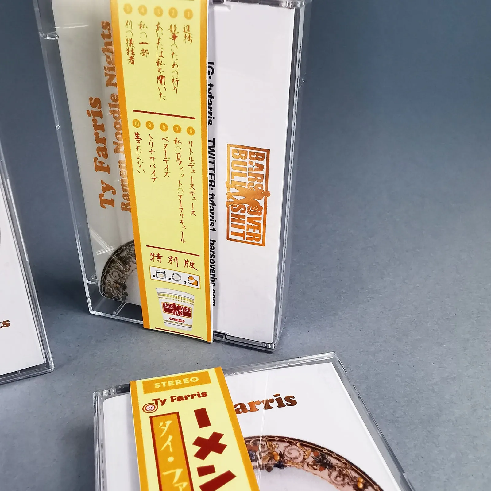 Ty Farris - Ramen Noodle Nights Cassette Tape With Obi Strip & Metallic Foil Printing