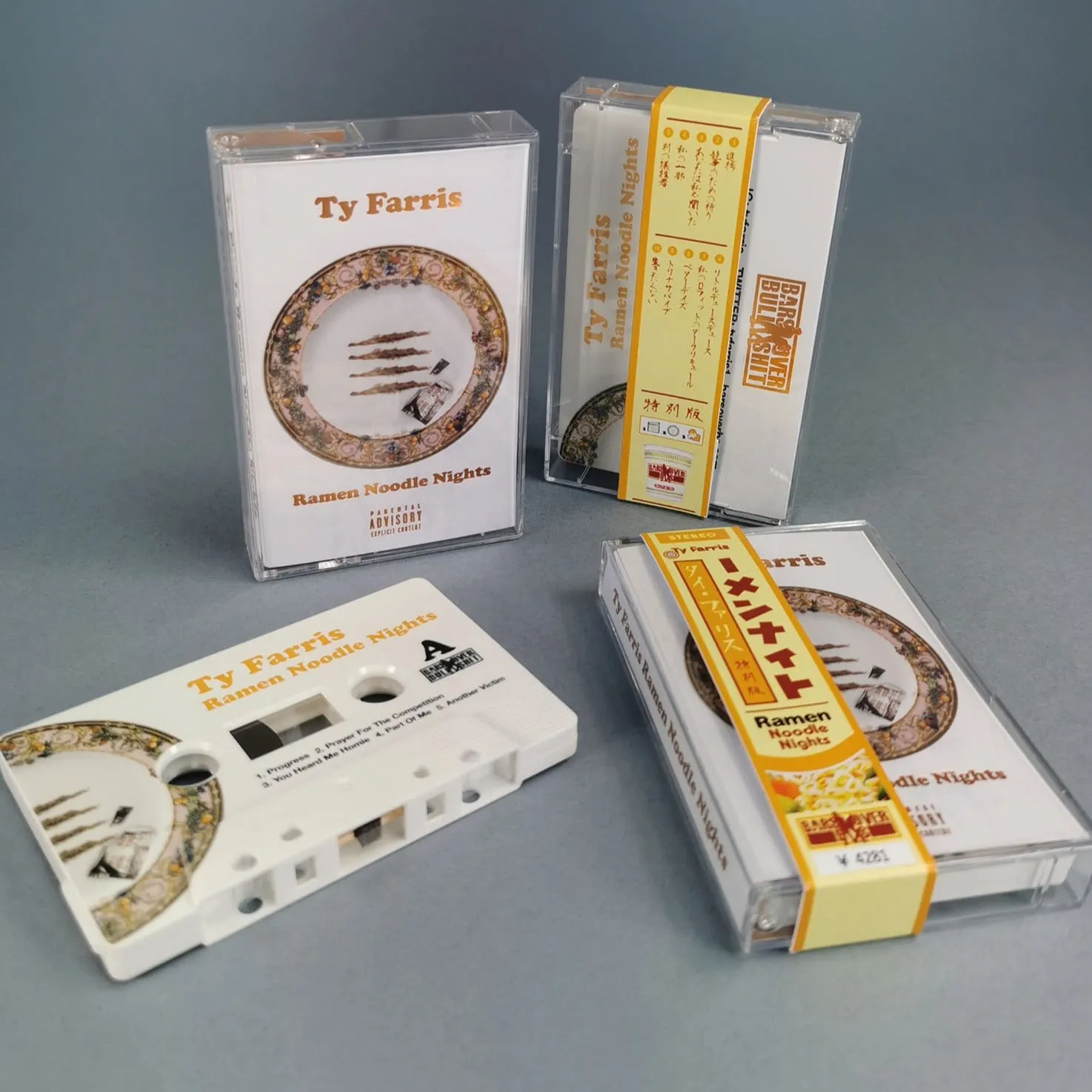 Ty Farris - Ramen Noodle Nights Cassette Tape With Obi Strip & Metallic Foil Printing