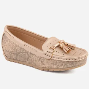 Women "CHARLOTTE" Everyday Glossy Wedge Moccasins