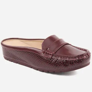 Women "LENOR" Glossy Wedge Moccasins