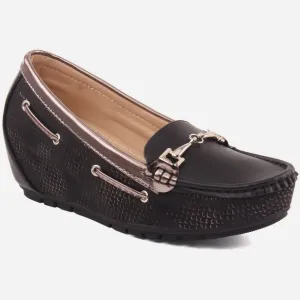 Women "MARTA" Gorgeous Glossy Wedge Moccasins