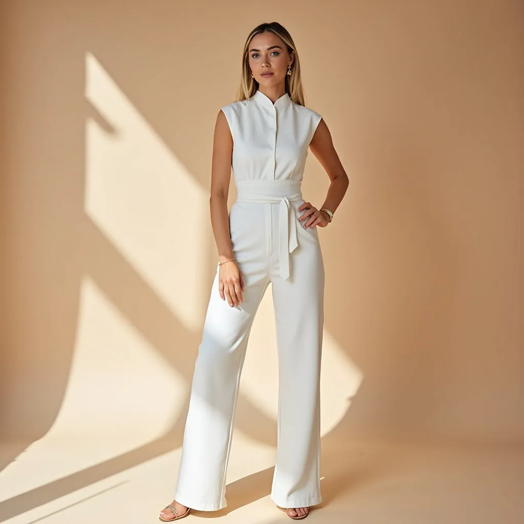 Women's Cotton Sleeveless Jumpsuit