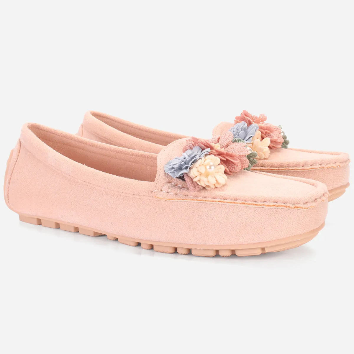 Womens "SEILY" Flat Comfy Slide In Moccasins