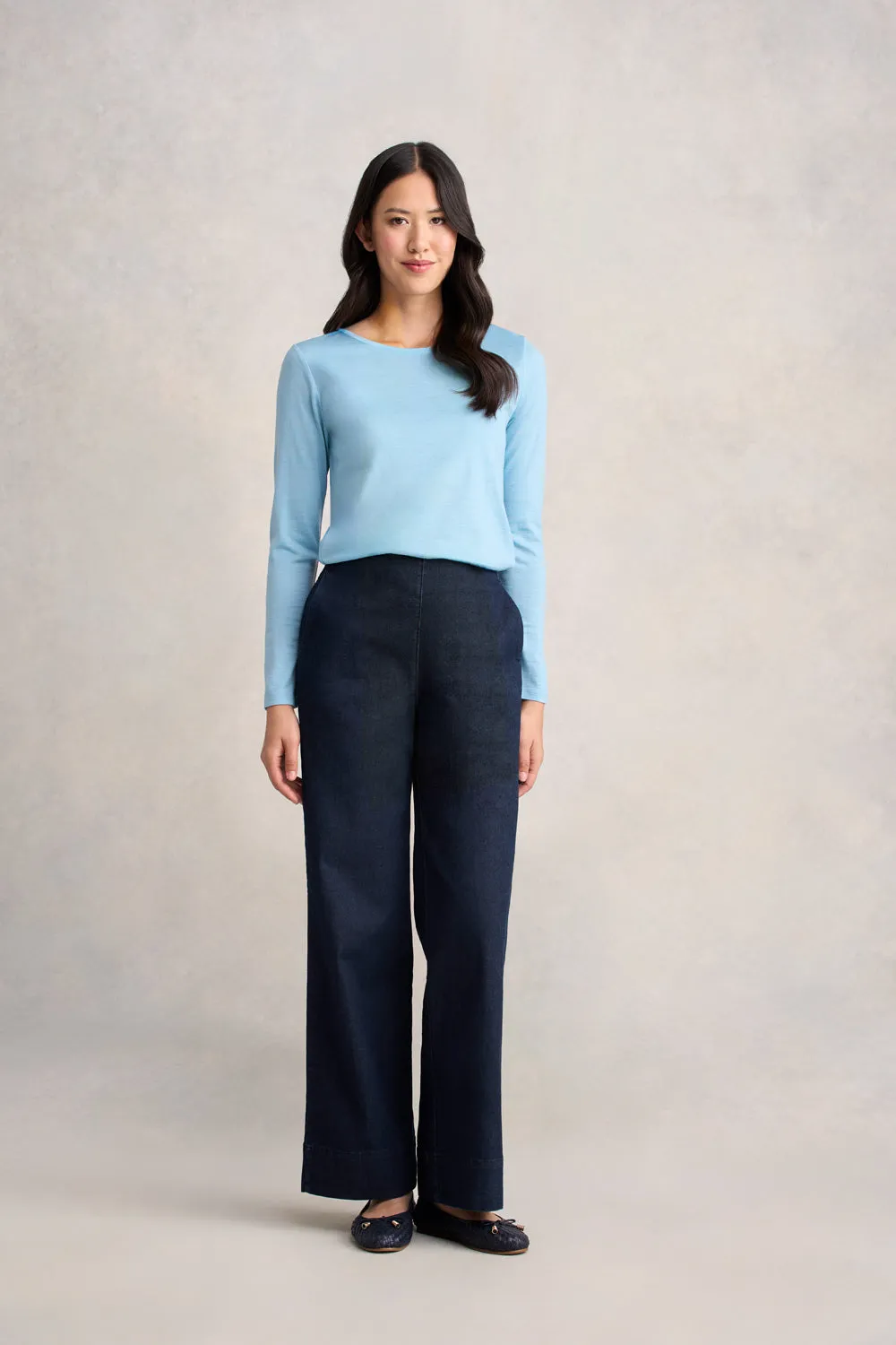 Wool Jersey Tee - Lake Blue