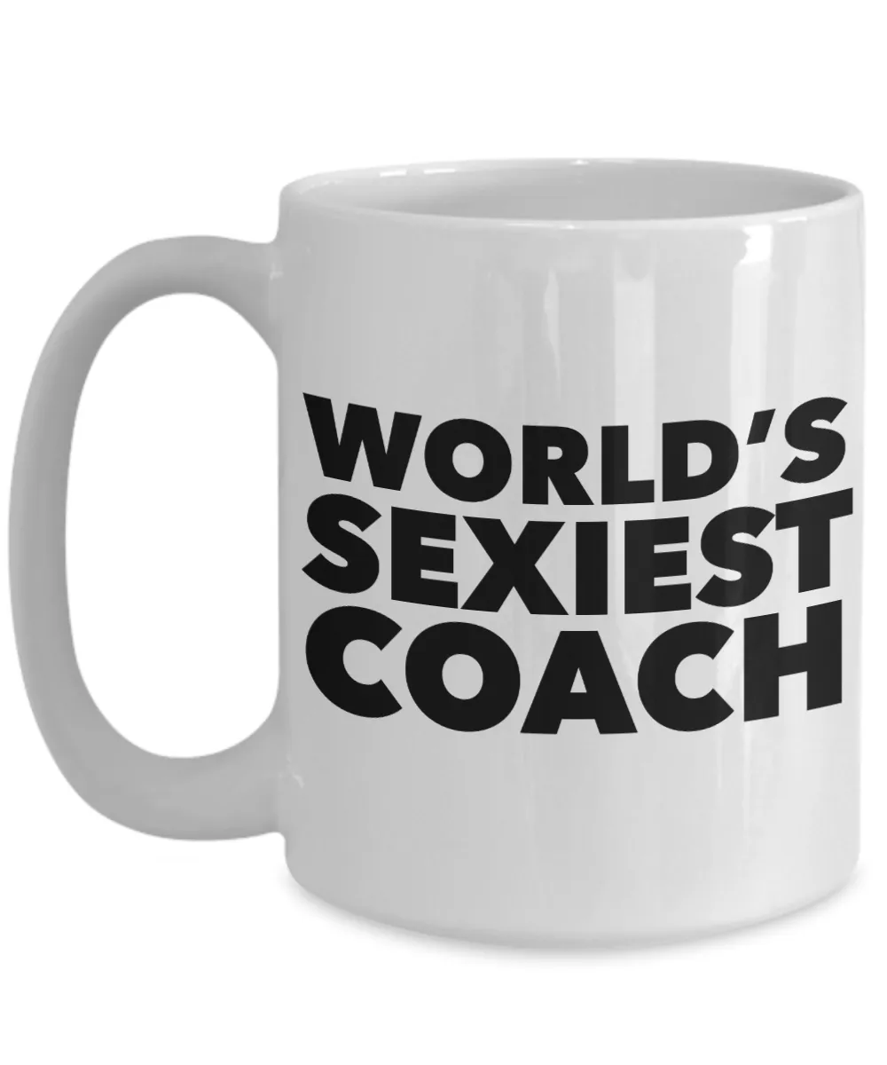 World's Sexiest Coach Thank You Mug Gift Ceramic Coffee Cup Volleyball Softball Basketball