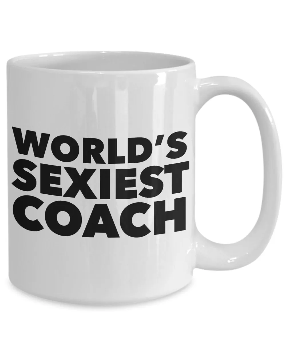 World's Sexiest Coach Thank You Mug Gift Ceramic Coffee Cup Volleyball Softball Basketball