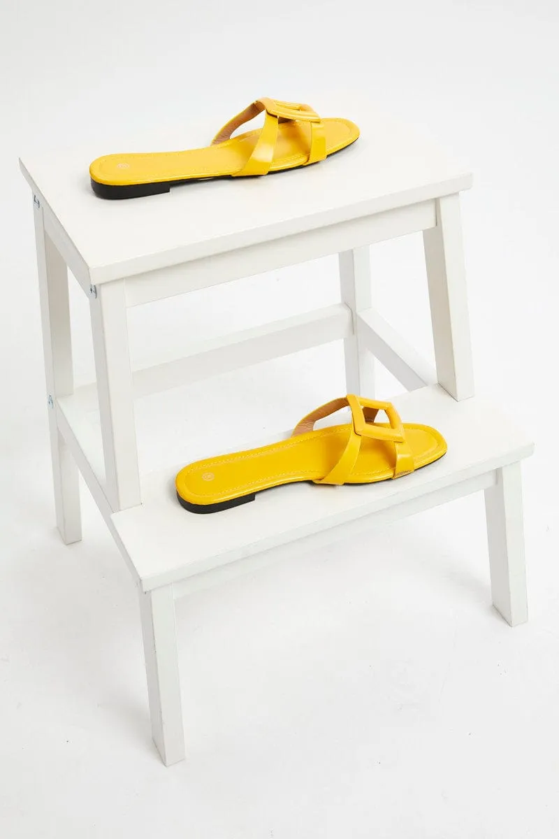 Yellow Cut Out Detail Flat Slide
